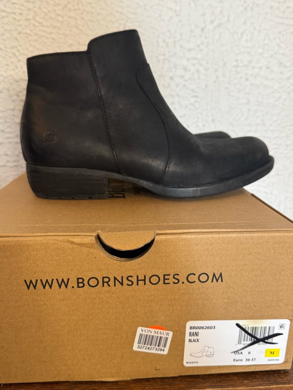 Born Black Leather Rani Waterproof Ankle Boot